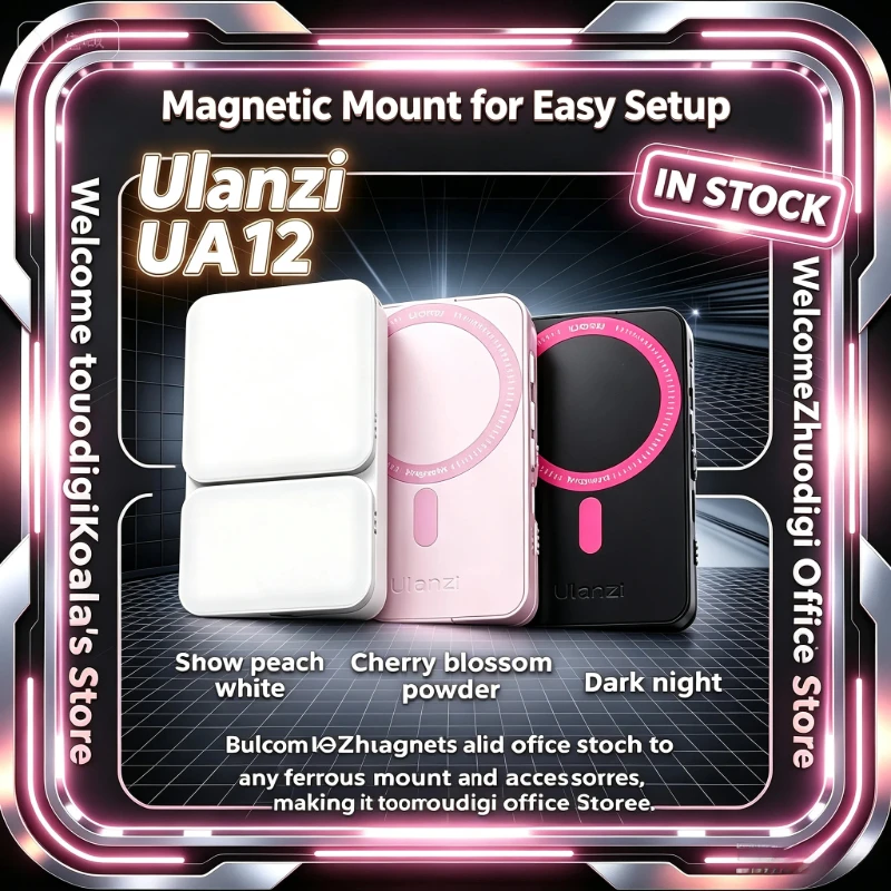 Ulanzi GL01 磁気両面スマホ用フィルライト 角度調整可能 2700K‑6500K CCT iPhone 17 16 15 14 13 セルフィーVlog撮影用