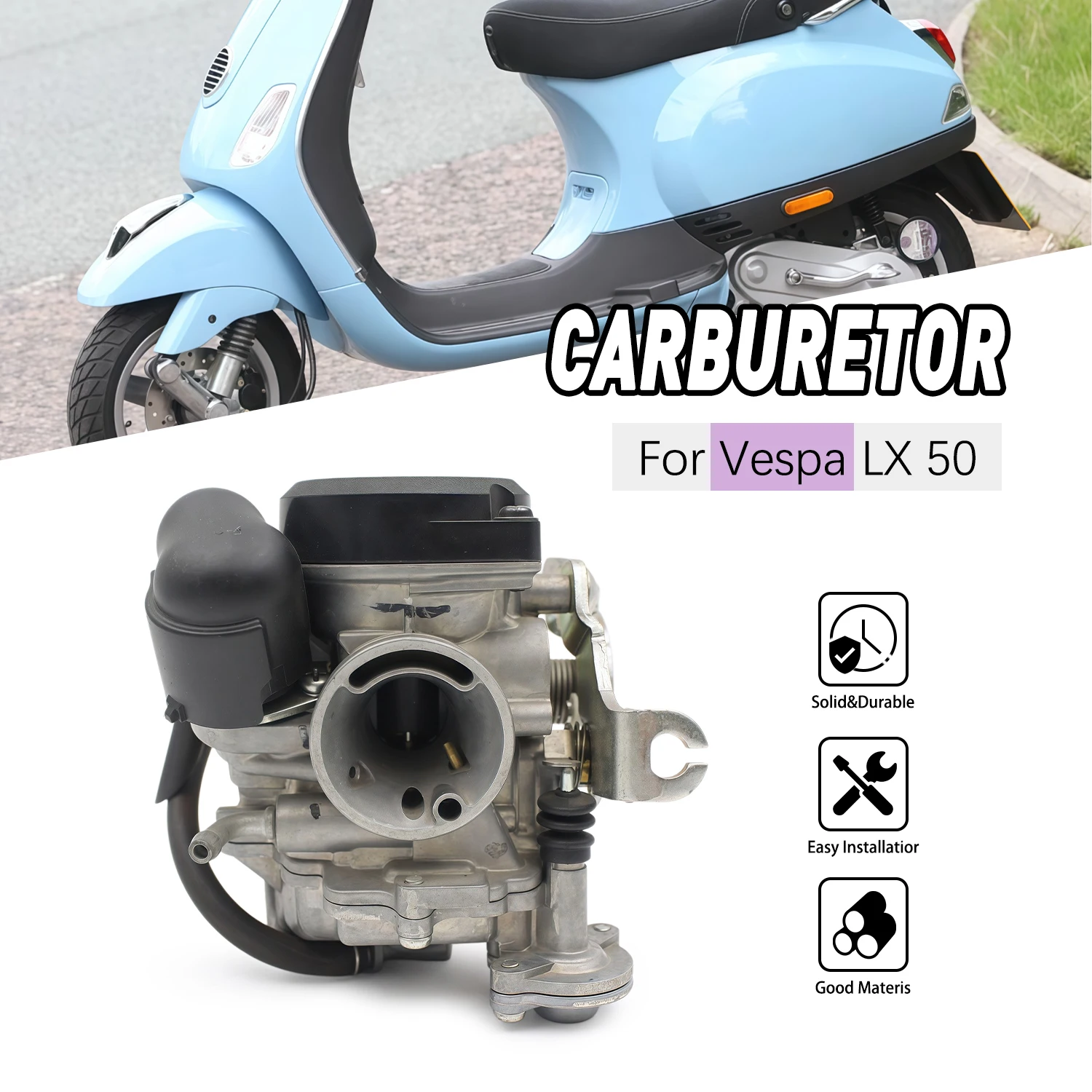 

Carburetor For Vespa LX 50 Zip 50 4T 2V E2 CM141911 Carb