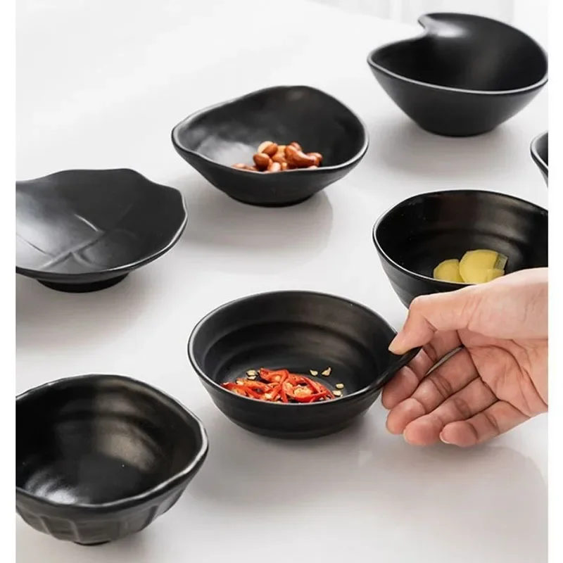 A5 Melamine Bowl Japanese Style Frosted Noodles Bowl Mini Bowl Hot Pot Noodle Hotel Tableware Black Ramen Rice Soup Bowl