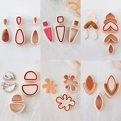 Abstract Shape Polymer Clay Moulds Faux Stone Clay Earring Cutters Dangle Clay Embossing Molds for Jewelry Pendant Making