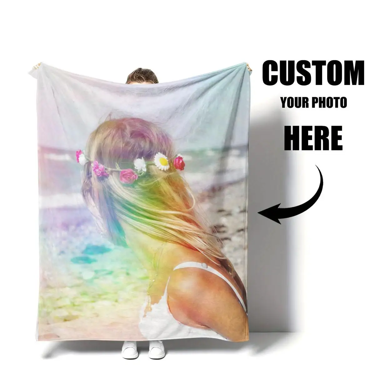 Customized Christmas Personalized Blanket to Witness Love and Give to Your Loved One - High-Definition Photo Printed onto Flannel Blanket, Soft and Warm, Suitable for Sofa, Bed, Office, Car and Outdoor Travel - Perfect for All Seasons, Halloween, Thanksgiving, Birthdays, Weddings, Couples, Valentine's Day, Graduation, Party Holidays, Perfect as a Gift for Men and Women