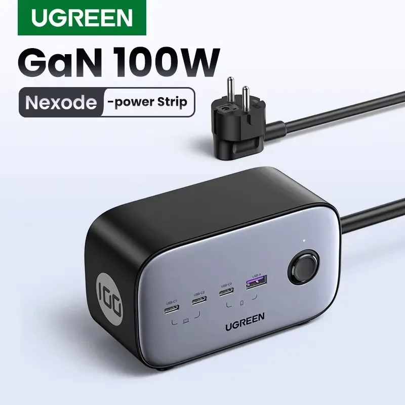 Hot Sale UGREEN 100W Fast GaN Desktop Charger Power Strip Charging Station Fast Charger For Laptop 17 16 Pro