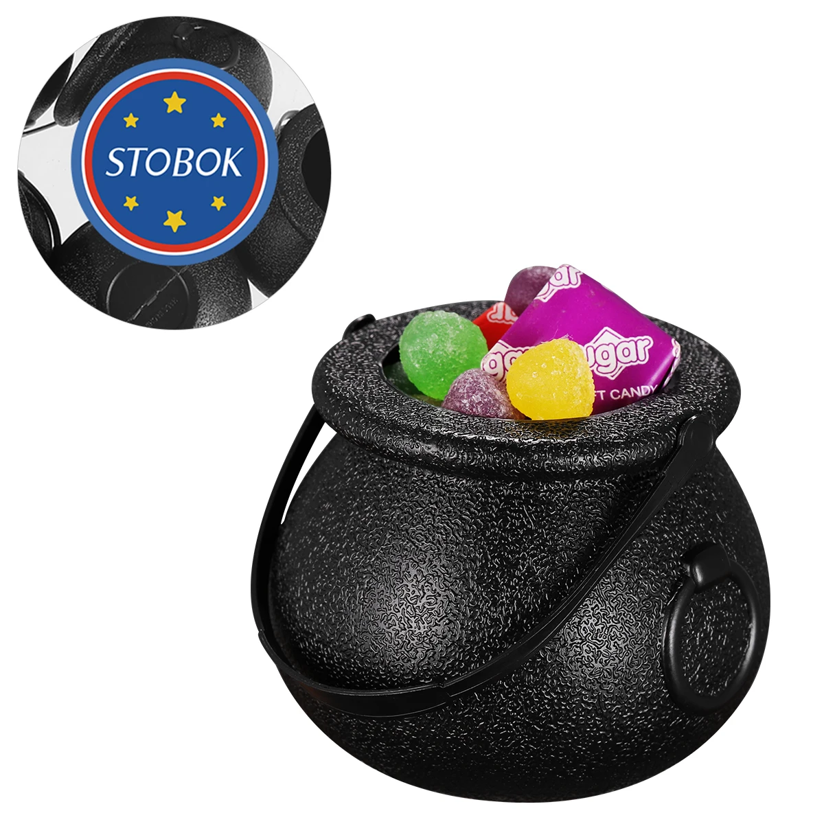 

12Pcs Black Halloween Candy Bucket Small Cauldron Pot Bucket Witch Kettle Trick Or Treat Candy Holder Party Favor