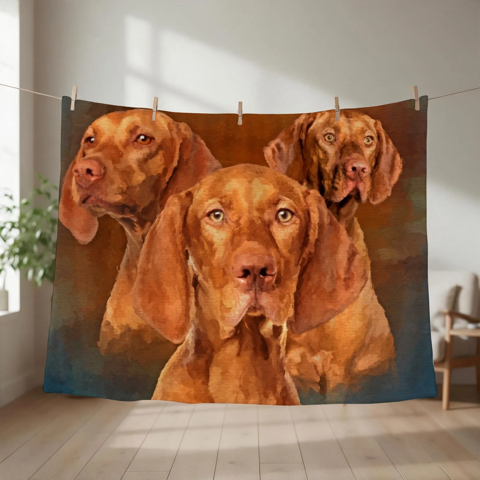 Vizsla- Hungarian pointer Collage Throw Blanket couch cozy soft plush fuzzy picnic outdoor blanket
