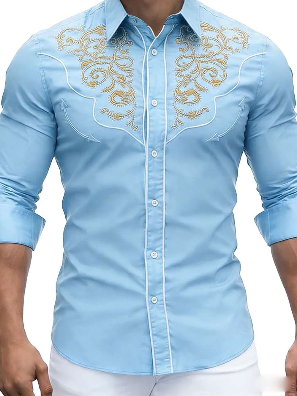 Men's American Retro Long-Sleeve Shirt with High-Definition Printed Country Plant Vines Hawaiian Vacation Men's Clothing for You