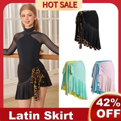 ZYM Girls Latin Dance Skirts Chacha Samba Tango Rumba Dress Children Ballroom Latin Dance Skirts Performance Skirts DQS9520