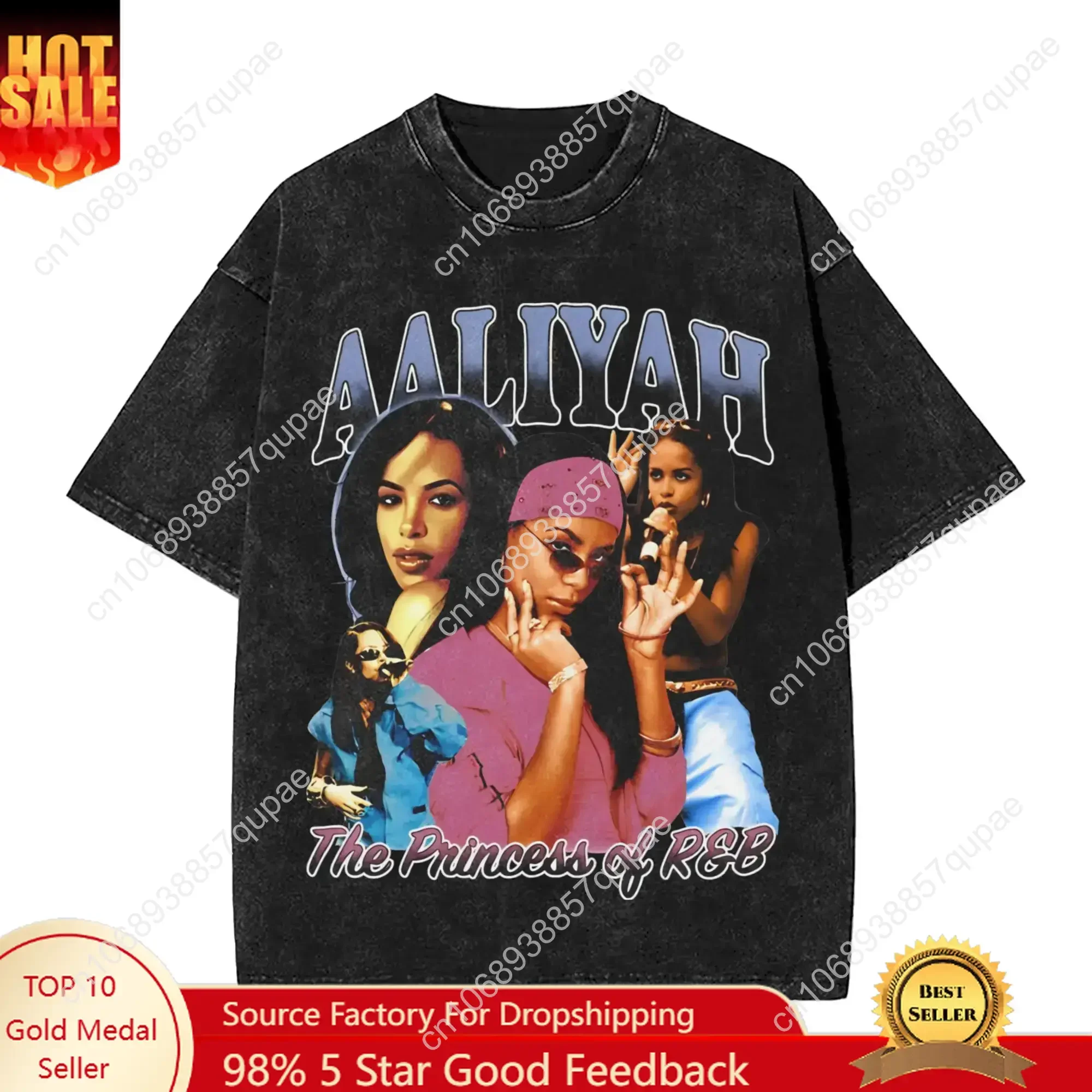 

Men's Aaliyah Princess of R&B T-Shirts Clothes Summer Vintage Short-Sleeve T Shirt O-Neck Leisure Casual Tshirt Wholesale