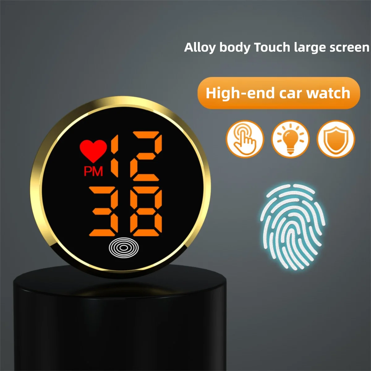 New LED Car Clock Touch Type Digital Watch Mini Motorcycle Luminous Digital Clocks Alloy Electronic Watch Car