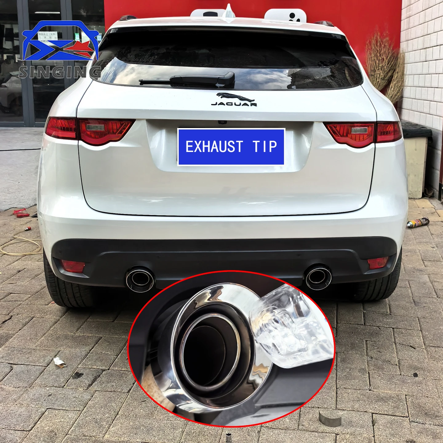 

For jaguar F-pace XE sports decoration End Pipe Exhaust Rear Tip Muffler Cover Trim car accessorries parts tail throat parts