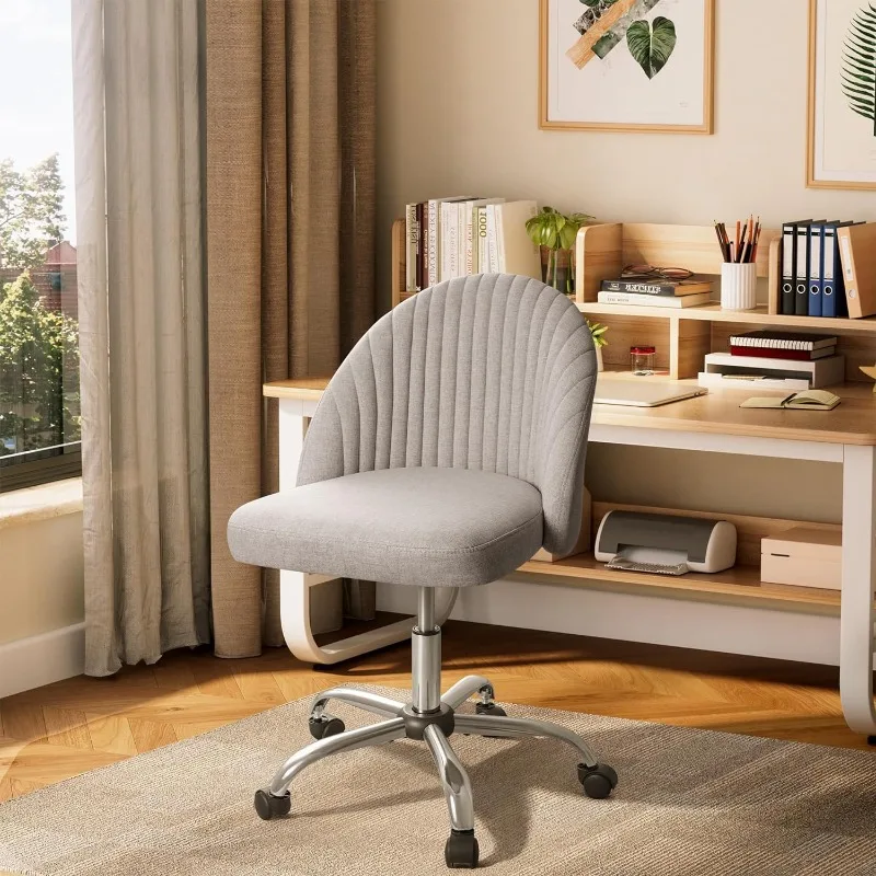 كرسي مكتب بدون ذراع كرسي مكتب لطيف حديث قابل للتعديل قطب مبطن قماش الغرور مهمة كرسي الكمبيوتر مكتب المنزل