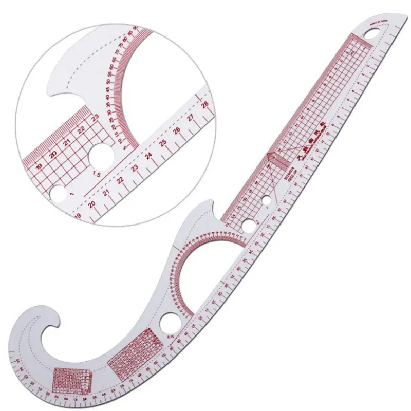 1 Pc 3 Styles Multi-function French Curve Rulers Fashion Design Ruler for Fabric Cutting Sewing Measure Template Metric Ruler