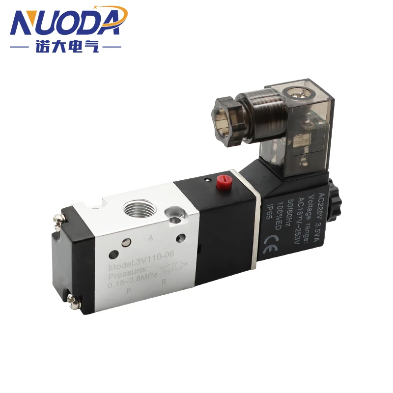 Válvula Solenoide de 1/8 pulgadas, dispositivo de Control de aire neumático de 3/2 vías, magnética de Gas eléctrico, cuerpo de aluminio, cc 12V,