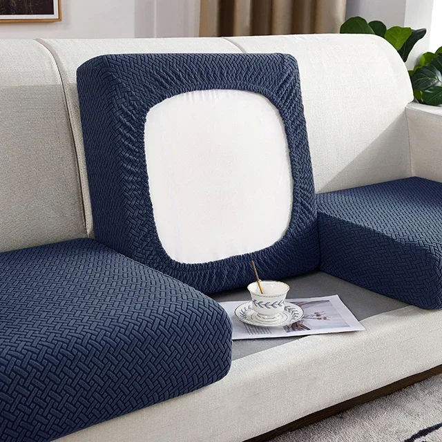 Dikke Jacquard Sofa Zitkussenhoes Funiture Protector Bankhoezen voor Banken Anti-stof Afneembare Zithoes Kinderen Huisdieren - afbeelding 1