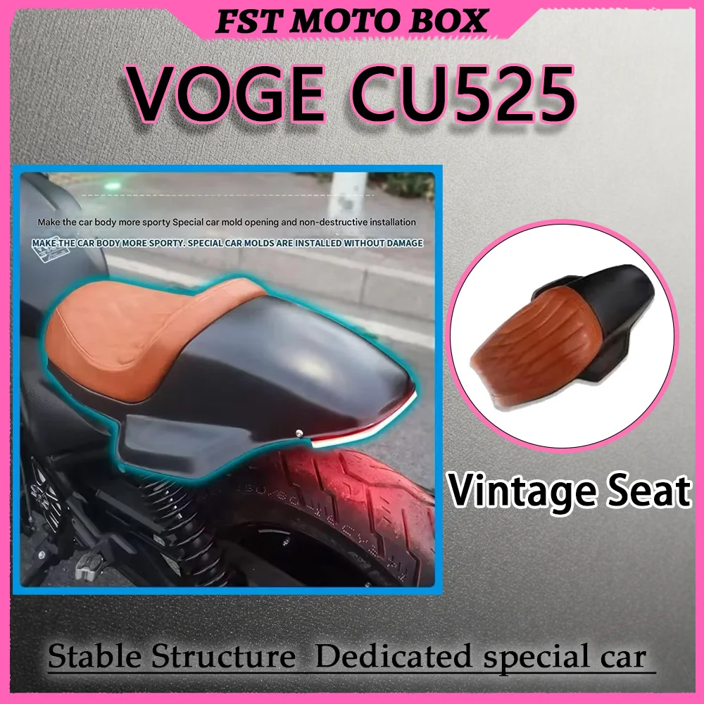 FOR Ergonomic Thickened Retro Rider Seat And Short Tail Kit for VOGE CU525 Bobber Transformation Complete Rear Clutter Reduction