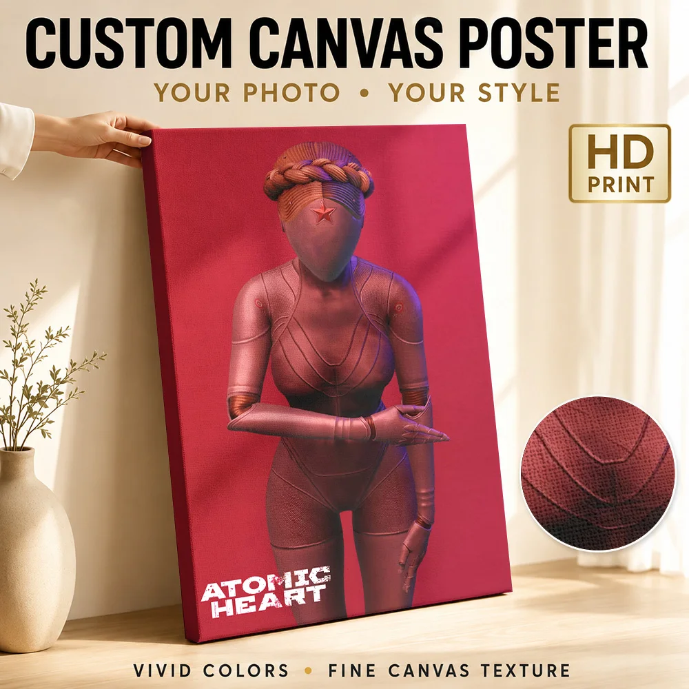 Atomic Heart Robot Canvas Poster Personalized Gaming Anime Wall Paintings Decoration for Game Room Ready to Hang Gift for Fans