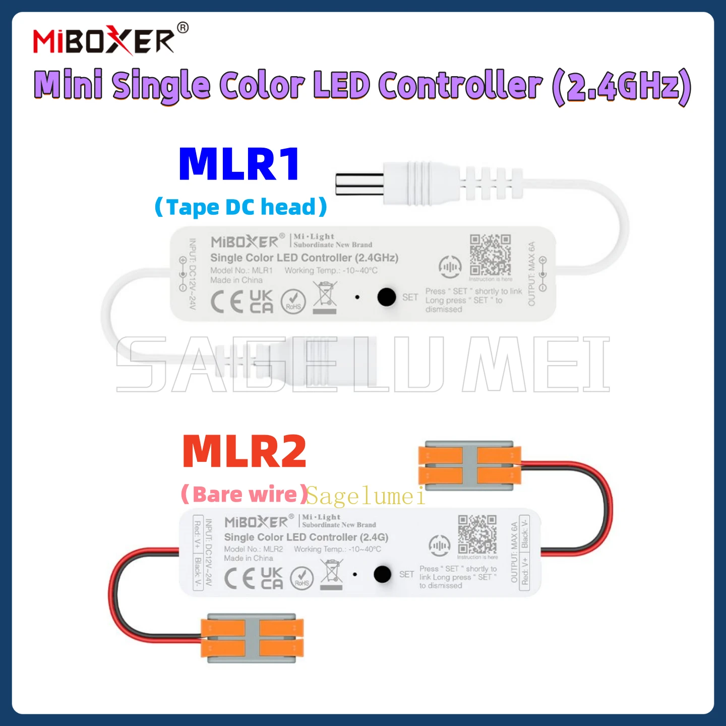 

MLR1 MLR2 Miboxer Mini Single Color LED Controller 2.4GHz Wireless WiFi Tuya APP Remote Dimmer for 2835 5050 LED Strip Light