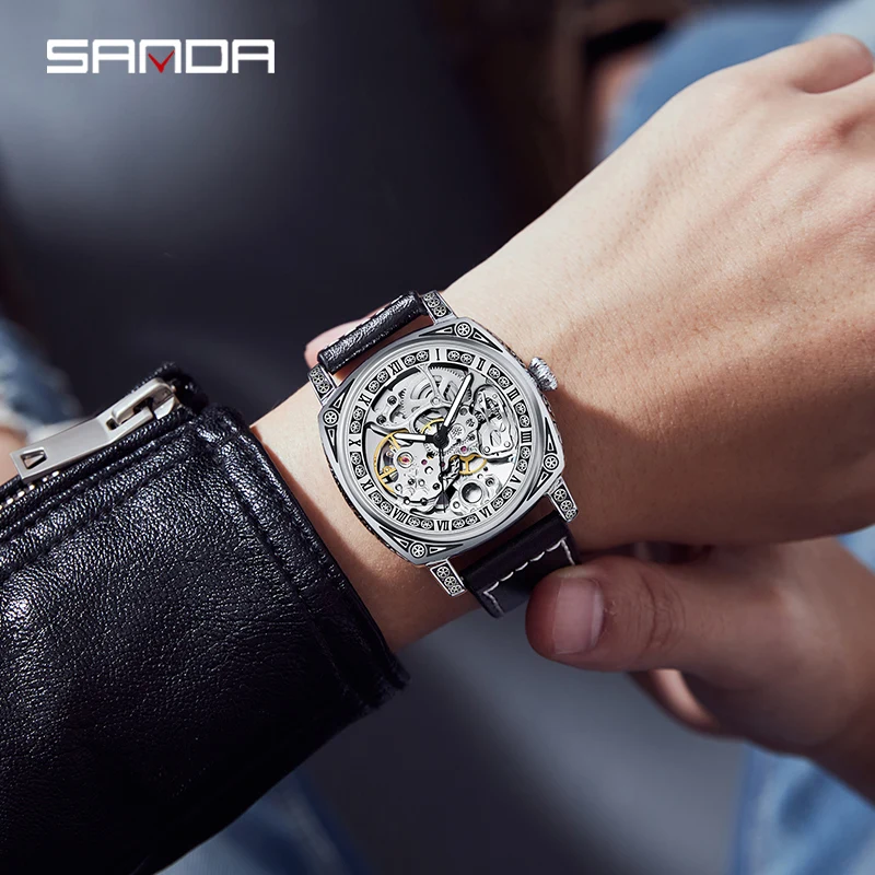 2026 Luxury Brand Automatic Mechanical Watch for Men Tourbilon Skeleton Watches Waterproof Wristwatch Silicone Band Reloj Hombre