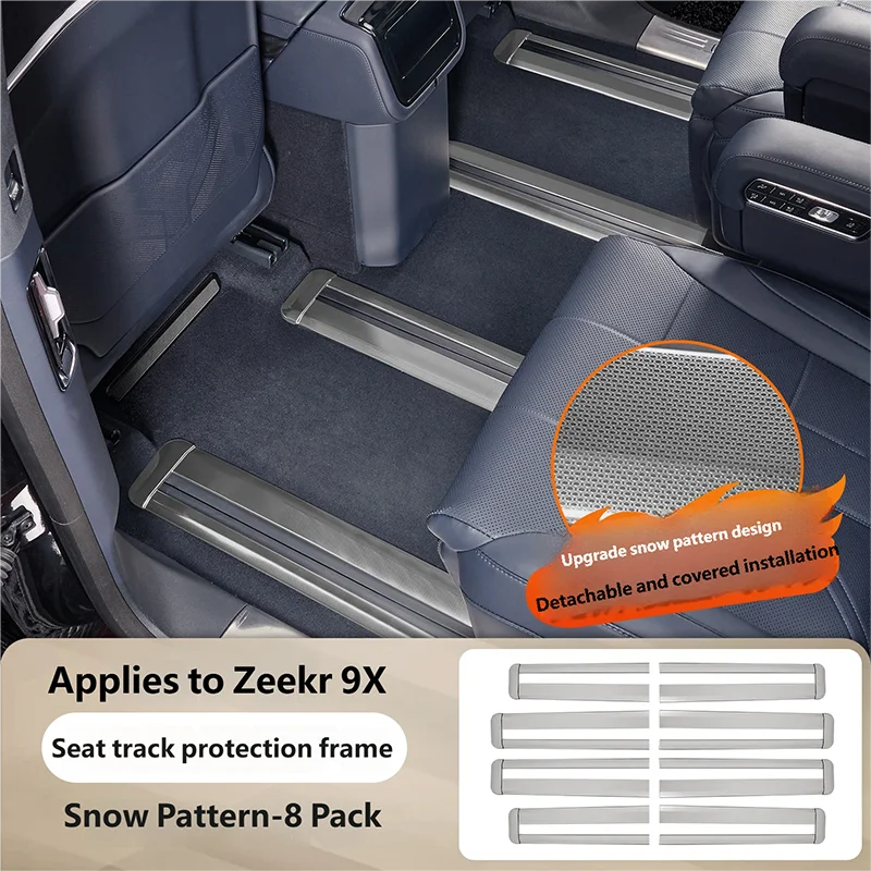 For ZEEKR 9X Interior Seat Rail Protective Strip Stainless Steel Integrated Rail Trim Modification Decoration Accessories