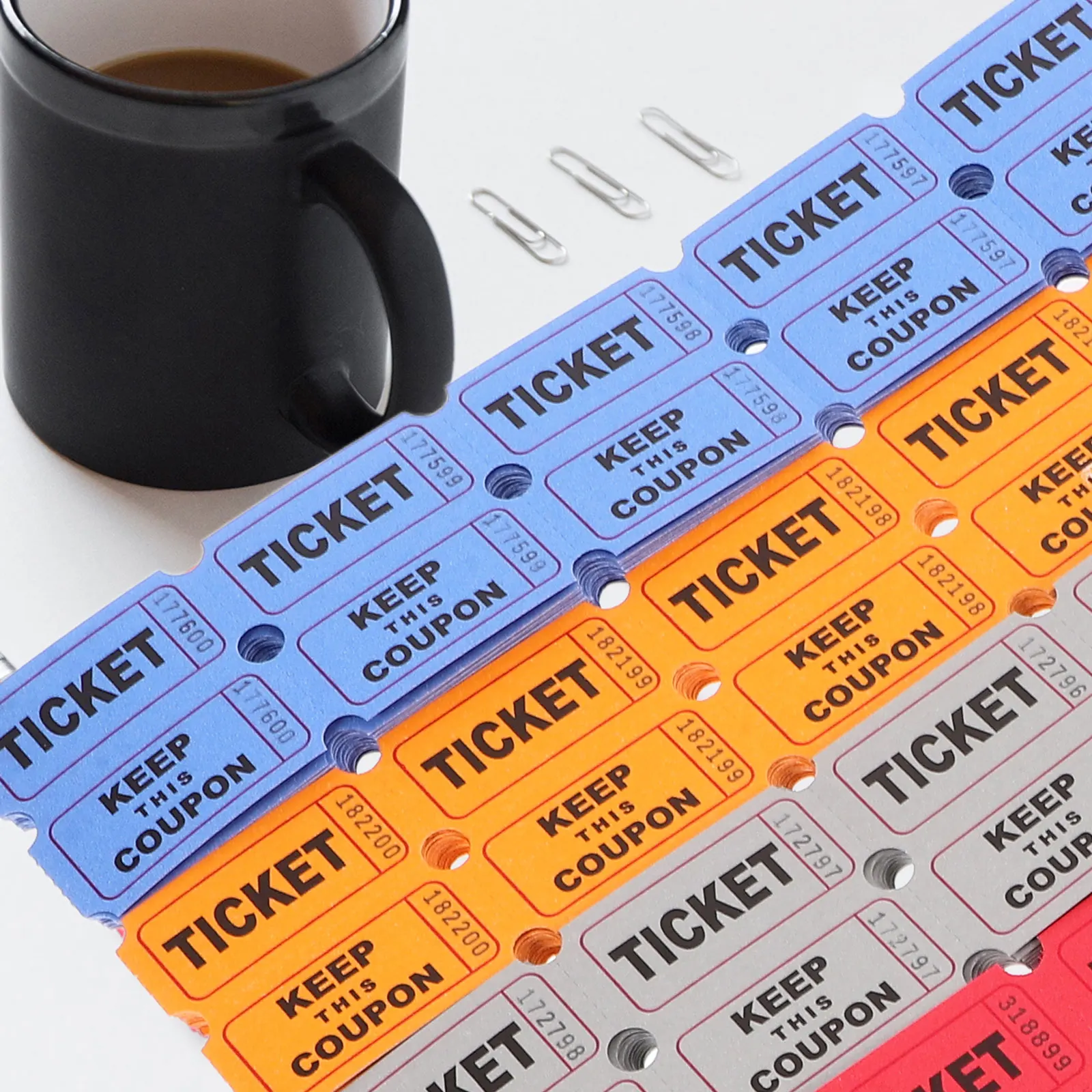 

600 pcs Lottery Draw Tickets Paper Exciting Prizes Lightweight Fair Raffle Process Gaming Sessions Colored Tickets Roll