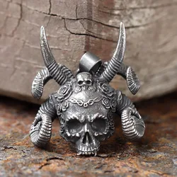 New Creative Design Stainless Steel Sheep's and skull head Pendant Satan God Vintage Retro punk Jewelry Gift For Men