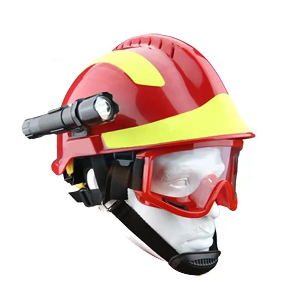 F2 Safety Rescue Helmet Emergency Rescue Fire ABS helmet With Headlamp and Protective Goggles Firefighter Protective Helmet