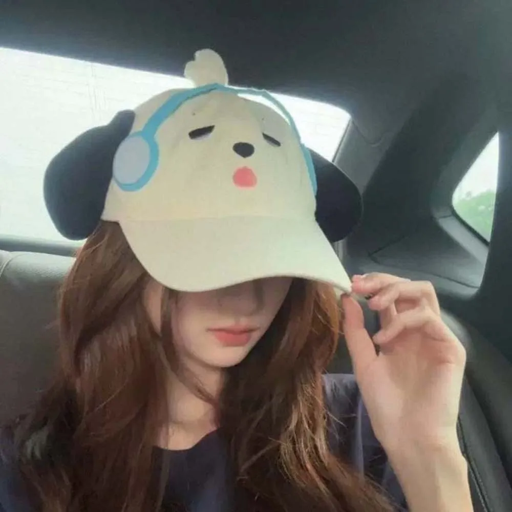 تنفس سماعة الكلب قبعة بيسبول الحلو قابل للتعديل جرو قبعة مع آذان كبيرة القطن التطريز نظارات جرو قبعة الشمس قناع