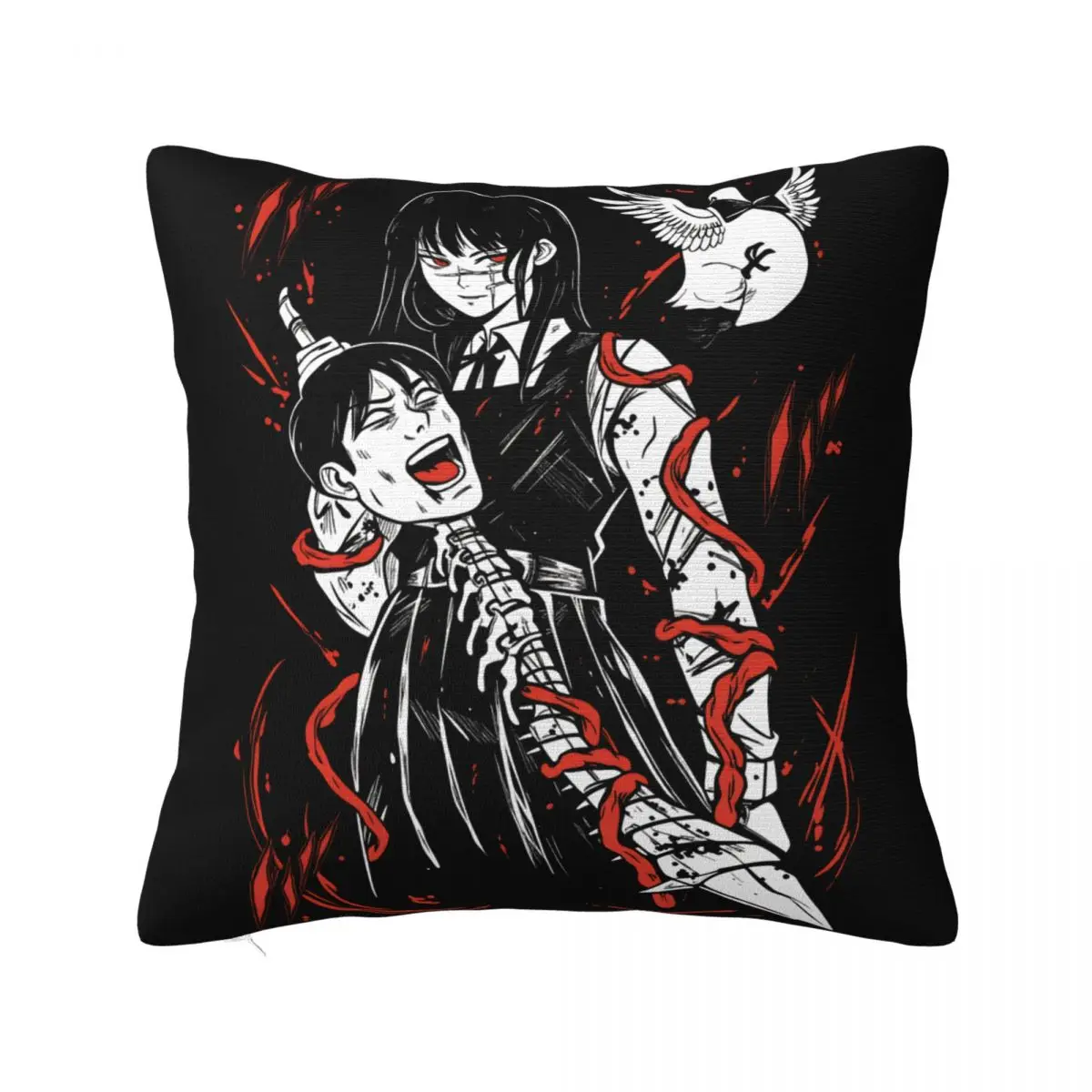 Yoru Chainsaw Man War Devil Square Pillowcases Bed Car Japanese Manga Cushion Case Creative Throw Pillow Case 40*40