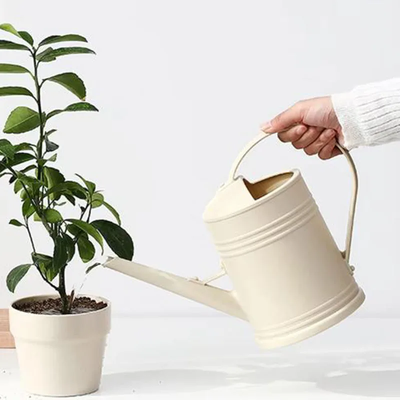 

2pcs Long Spout Watering Pot Beige Garden Sprayer Ergonomic Handle Design Pot Succulents Houseplants And Small Gardens For Plant