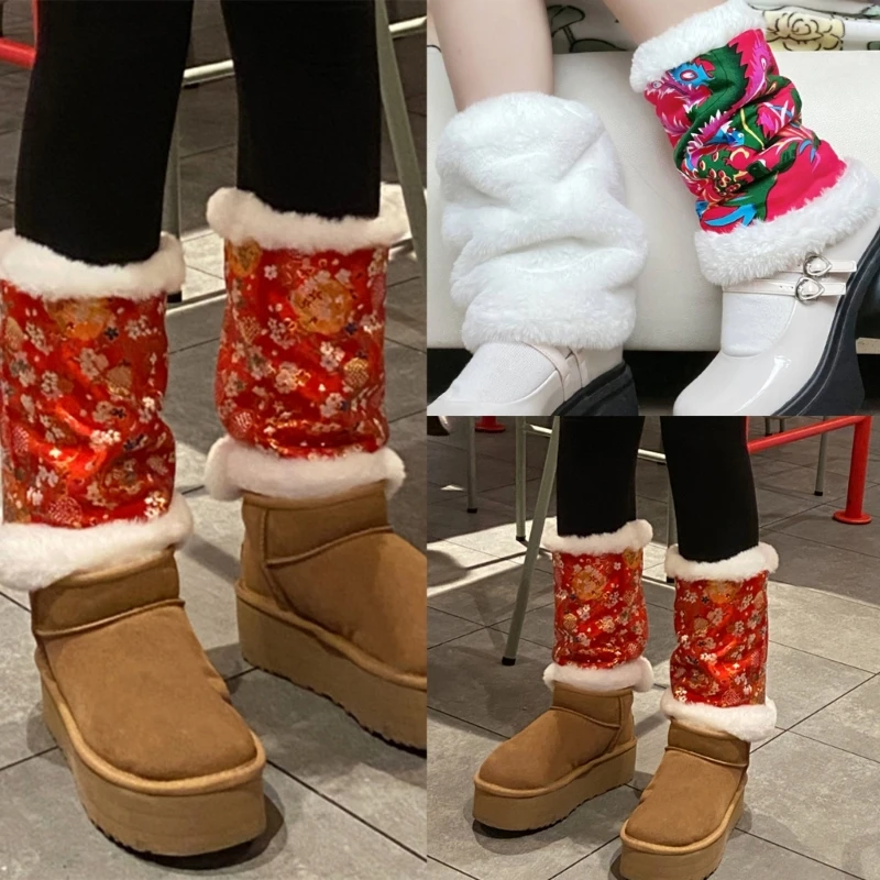 

Women's Faux Furs Leg Warmers Boot Winter Warm Foot Cover JK Uniform Clothes