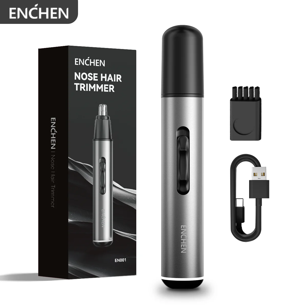 ENCHEN EN001 Professional Nose&Ear Hair Trimmer With Stainless Steel Cut Head USB-C Charging  Port And LED Indicator Light