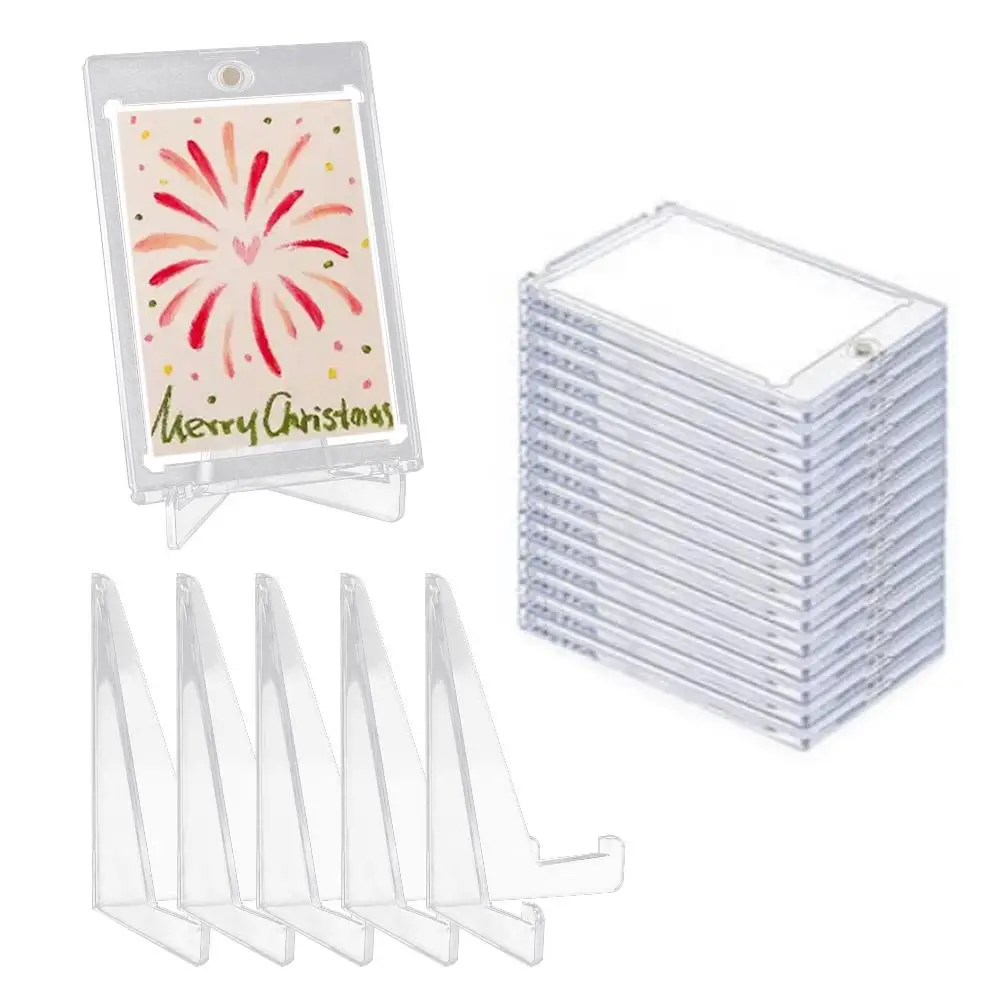 

35PT Magnetic Card Holder Hard Plastic Acrylic Sports Star Cards Case Clear UV Prevention Cards Protectors Idol Photo Cards