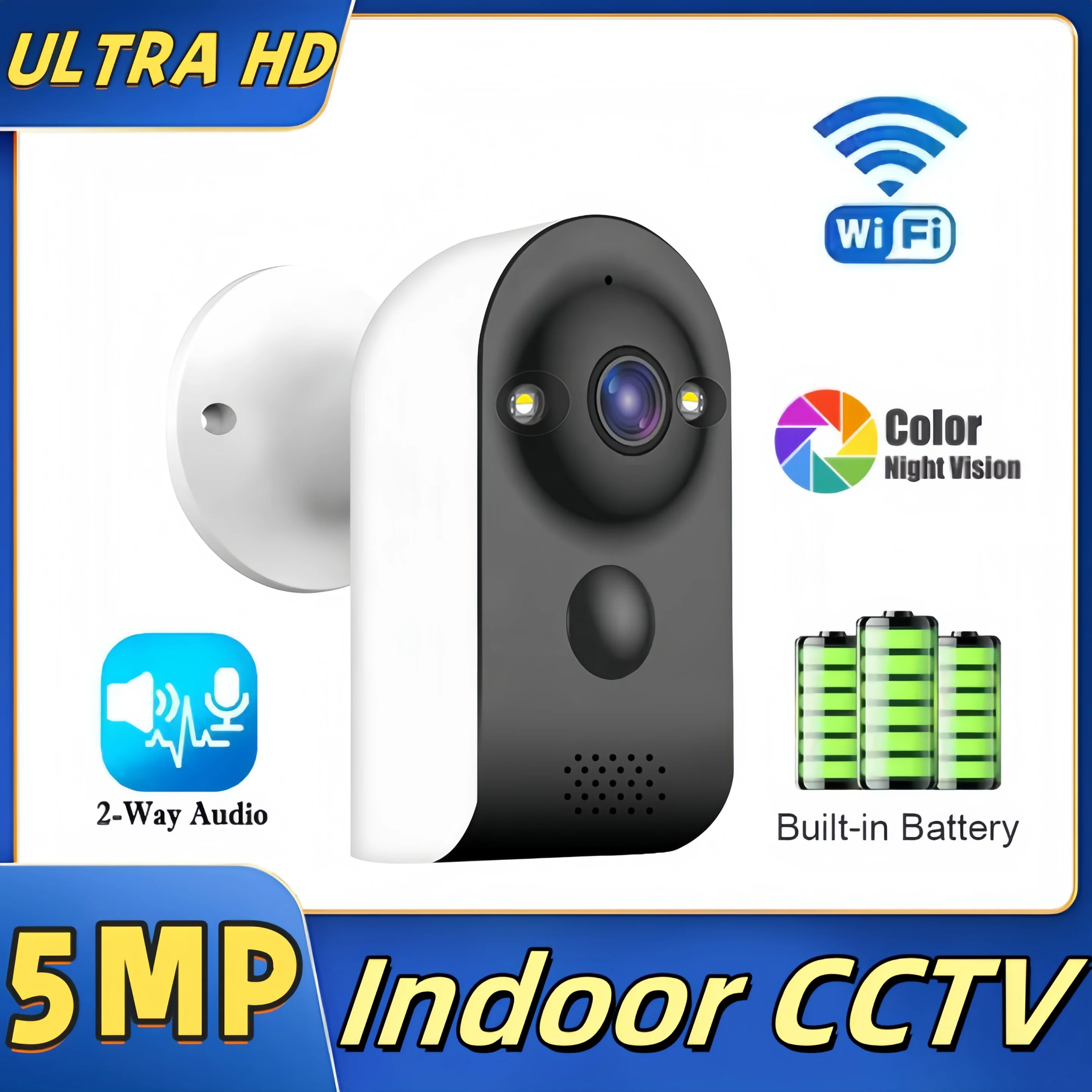 

5MP WiFi Camera Security Pir Motion Detection Two Way Audio Smart Home Surveillance Wireless IP Monitor V380 pro mini WIFI CCTV