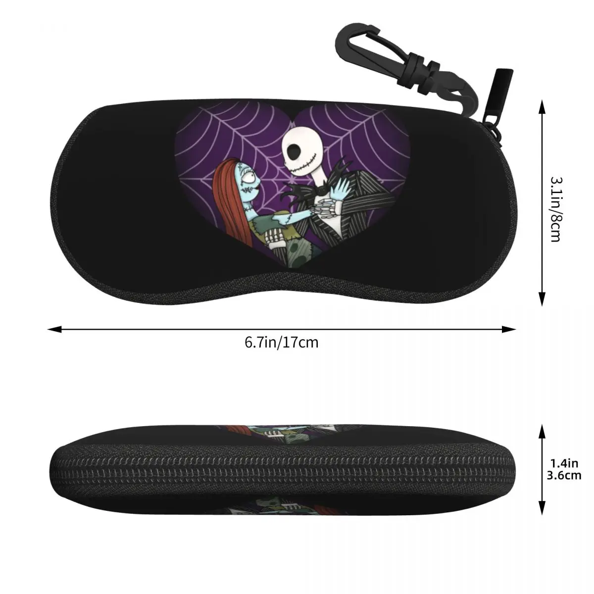 Custom Jack Skellington Sally Eyeglass Glasses Case Men Women Soft The Nightmare Before Christmas Sunglasses Protective Bag