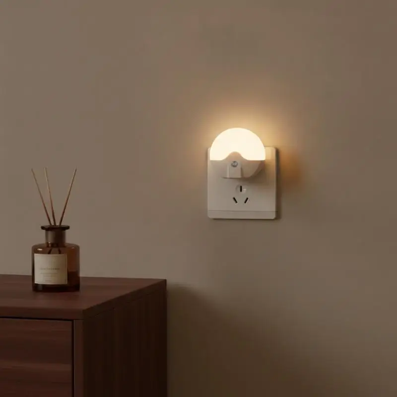 Plug In LED Night Light Auto Light Sensor 360 Degree Rotatable Energy Saving Soft Lamp for Nursery Bedroom Closet