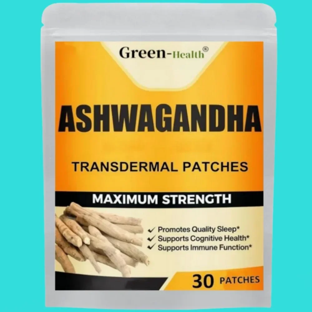 30 remendos remendos transdermicos de raiz de Ashwagandha para energia, função cognitiva, suporte imunológico