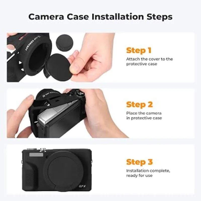 For Canon G7XIII G7X3 Silicone Storage Digital Case Camera Skin Cover Rubber Protective Body Skin + 1PCS Free Tempered Film