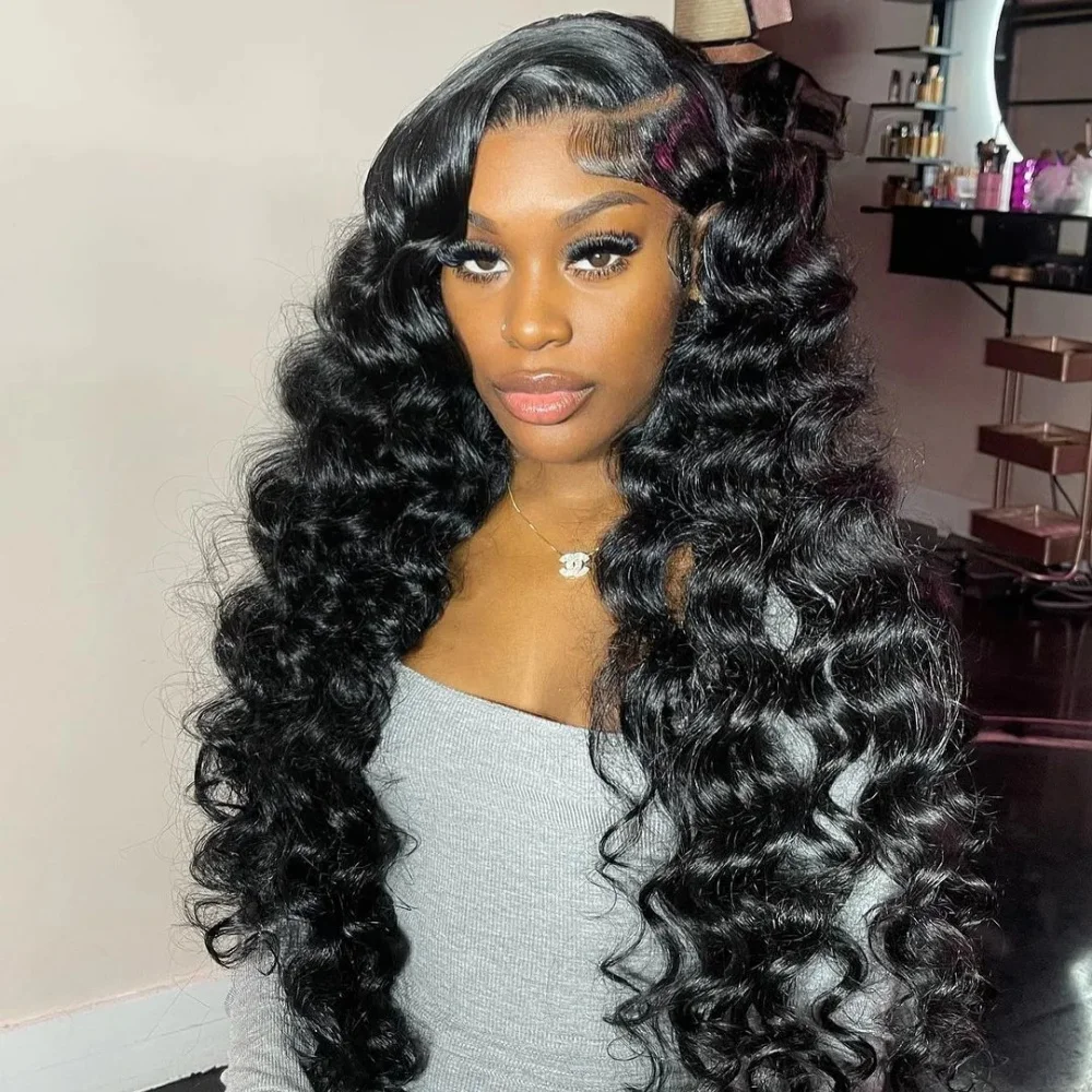 

13x6 Hd Lace Frontal Wig Deep Wave 250 Density Curly Human Hair 100% Preplucked Water Wave Front Wigs For Black Women Brazilian