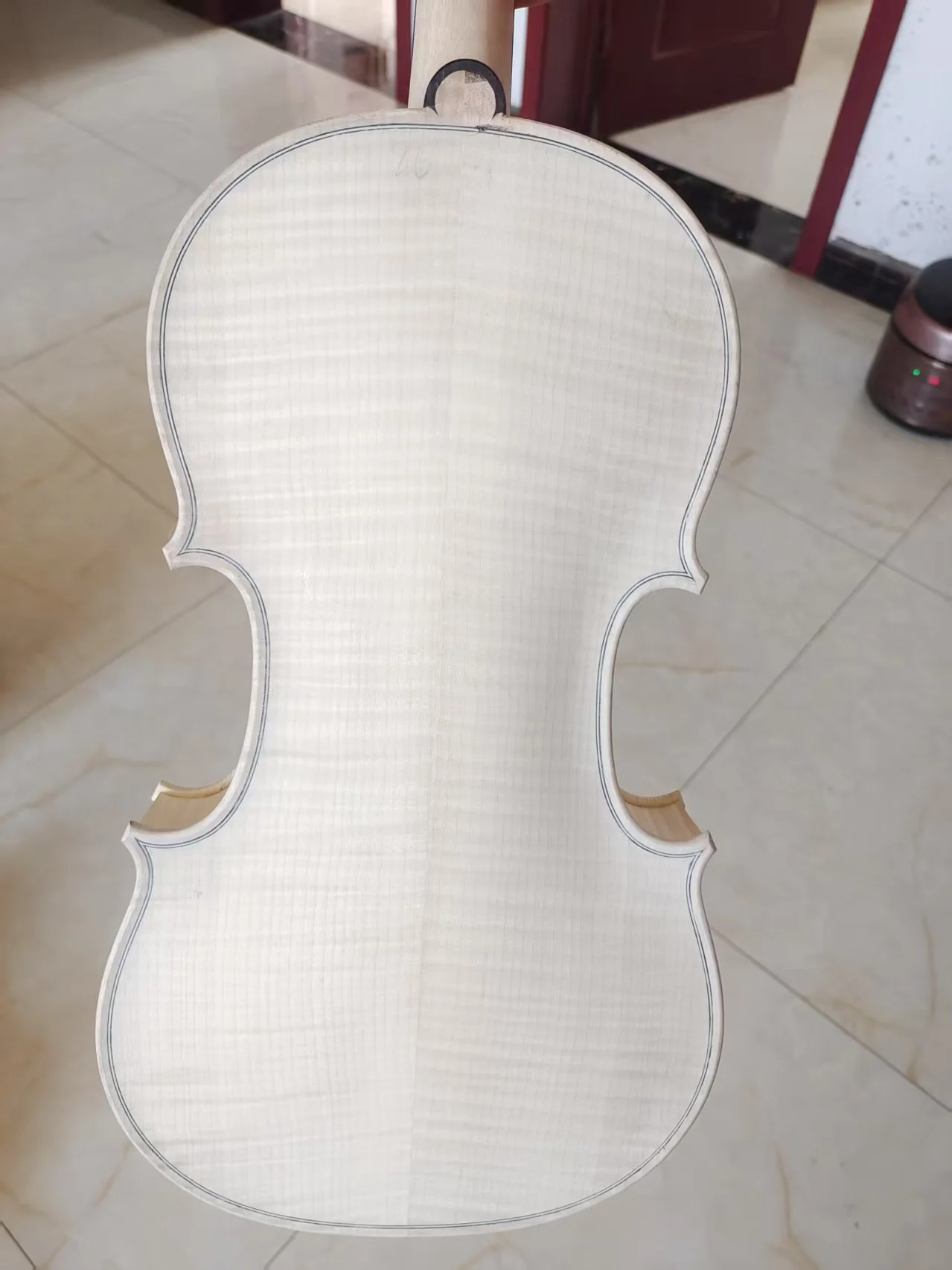 4/4 ebony flat button white embryo violin with case and bow, multiple patterns to choose from, in stock physical pictures.