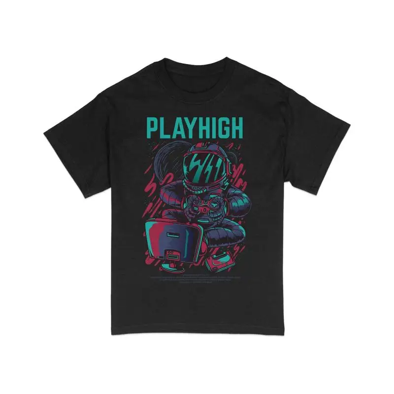 

Уникальная футболка с рисунком астронавта, красочная космическая одежда, модная космическая одежда, одежда для взрослых