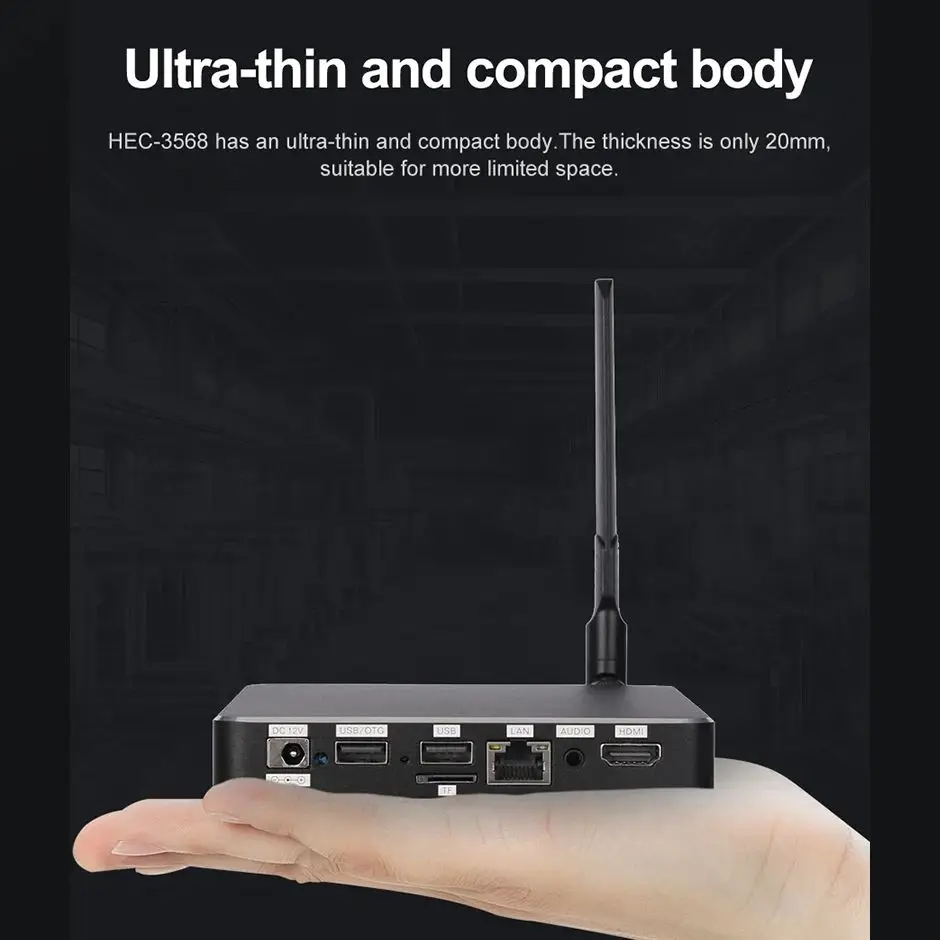 Liontron HEC-3568 Ultrathin Desktop Computer 8G RAM Quad Core 64 bit 2.0Ghz 4K HDMI2.0 GbE LAN Android\Linux Handheld MINI PC