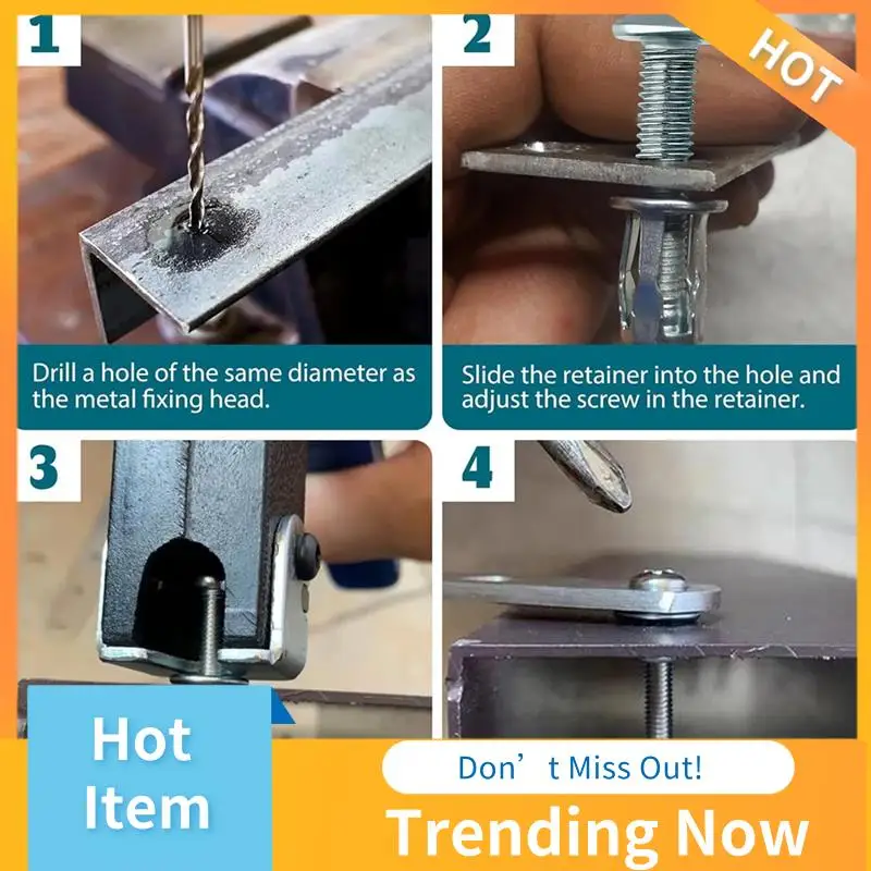 

CMHI-12 PCS Набор анкерных винтов для полых дверей, крепежные винты с полой металлической полостью M6, гайки с домкратом, вставные гайки, лепестковые гайки для стен, стальной трубы