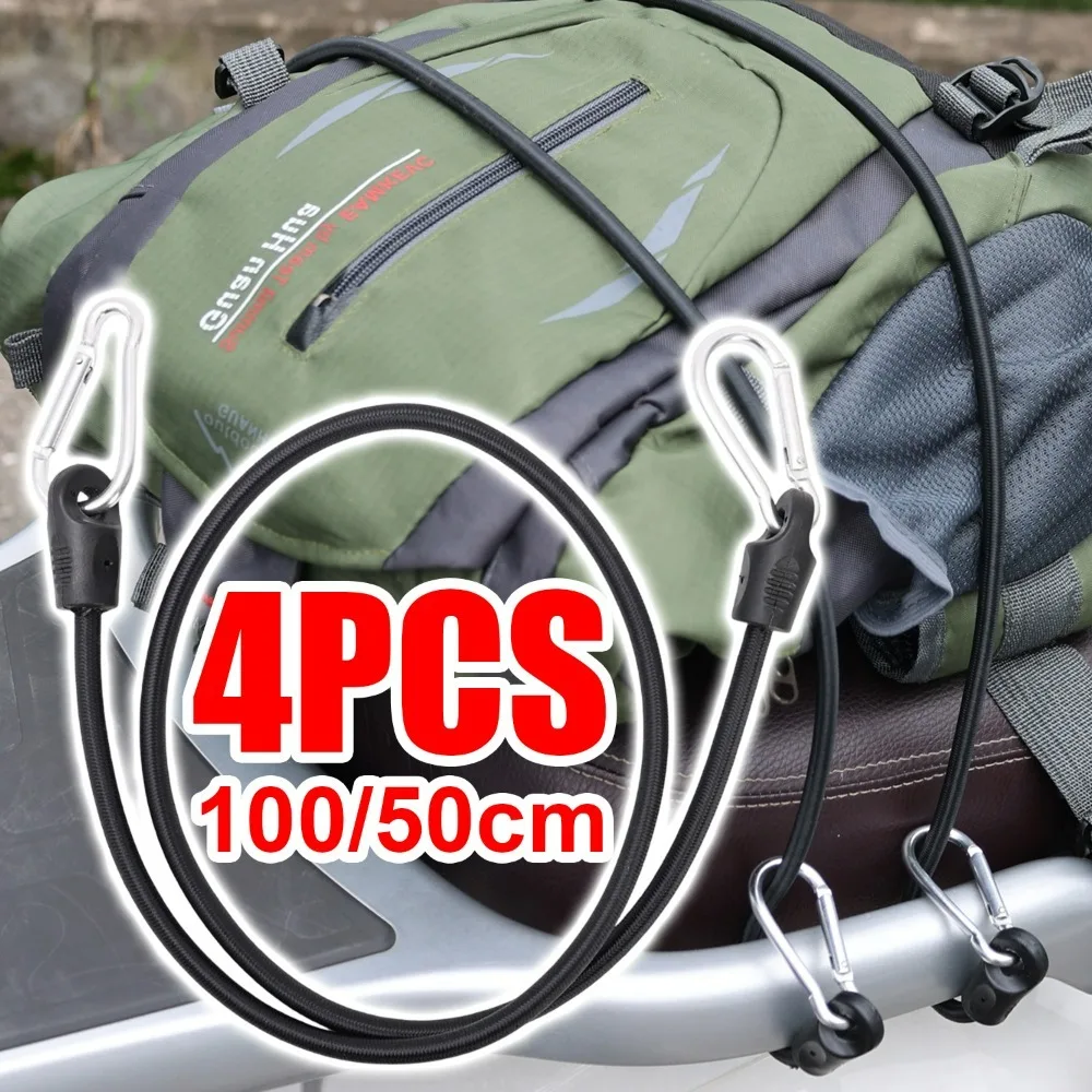 

Motorcycle Luggage Strap Adjustable High Elastic Rubber Rope Aluminum Alloy Hooks for Bike Helmet Cargo Securing Accessories