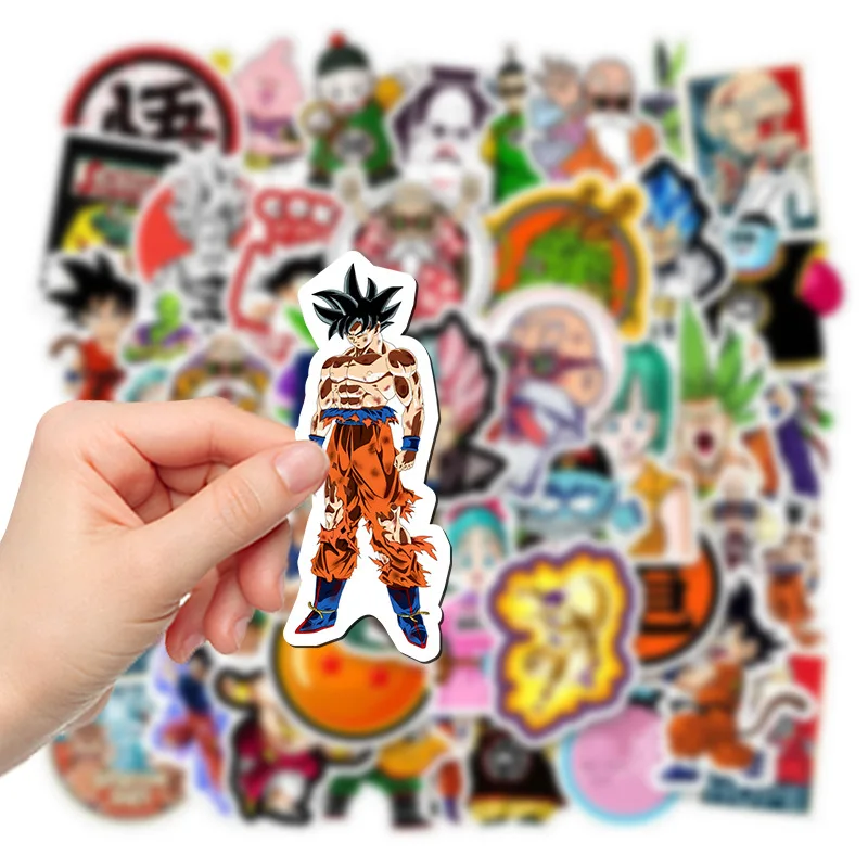 50pcs Dragon Ball Stickers Classic Japan Anime Kids Decals Toy DIY Laptop Water Bottle Phone Cool Cartoon Son Goku Sticker Gifts