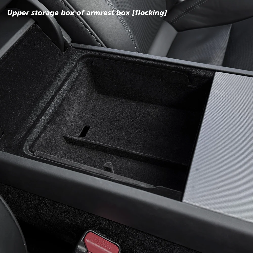 For Tesla New Model Y 2025 Launch Juniper Model 3 Highland 2024 Center Console Storage Box Armrest Box Upper&Lower Silicone Pad 썸네일 5