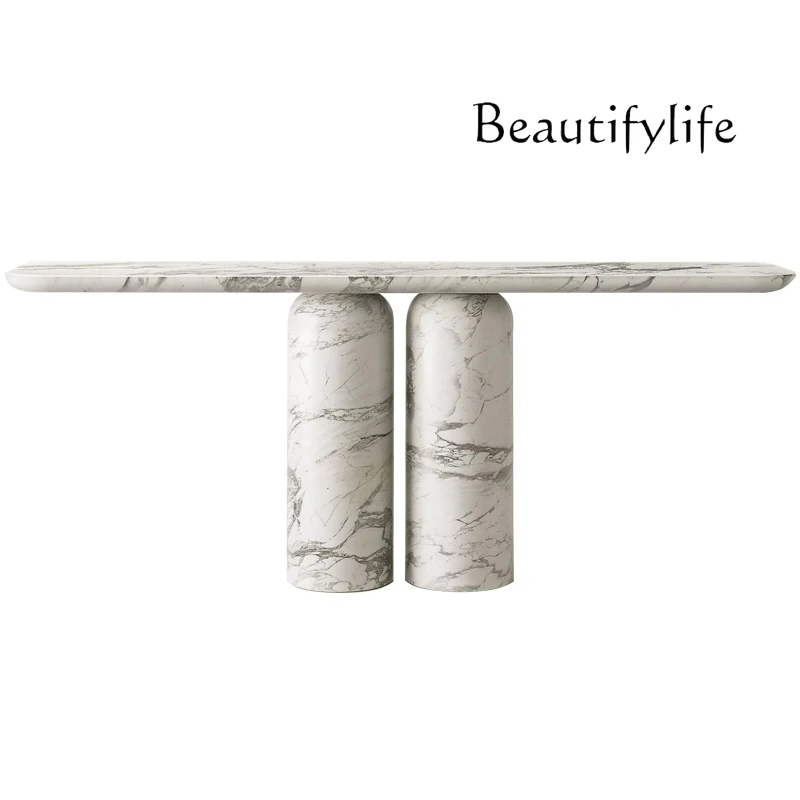 

Natural marble entrance modern minimalist style high-end light luxury Italian minimalist home