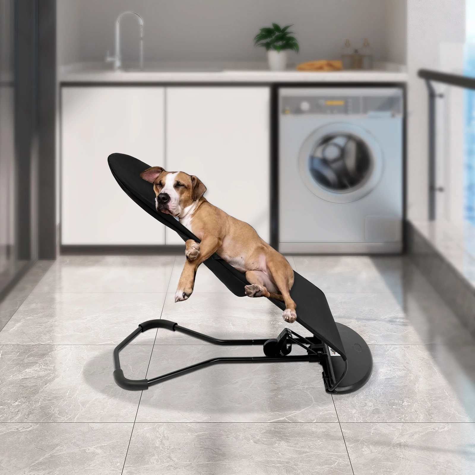 

Pet Rocking Chair with Embrace Design & Breathable Mesh, V-Shaped Bracket for Stable Rocking, Safe and Cozy Pet Nest