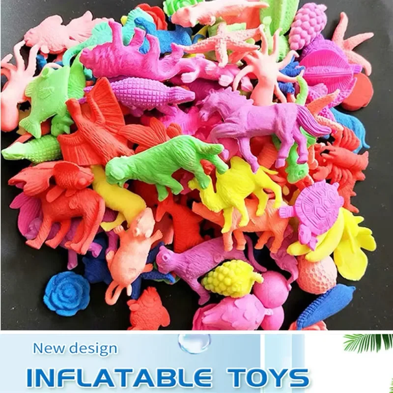 10pcs Magic Water Growing Ocean Creature Dinosaur Bath Education Toys Novelty Sea Life Land Animals Water Expandable Toys Funny