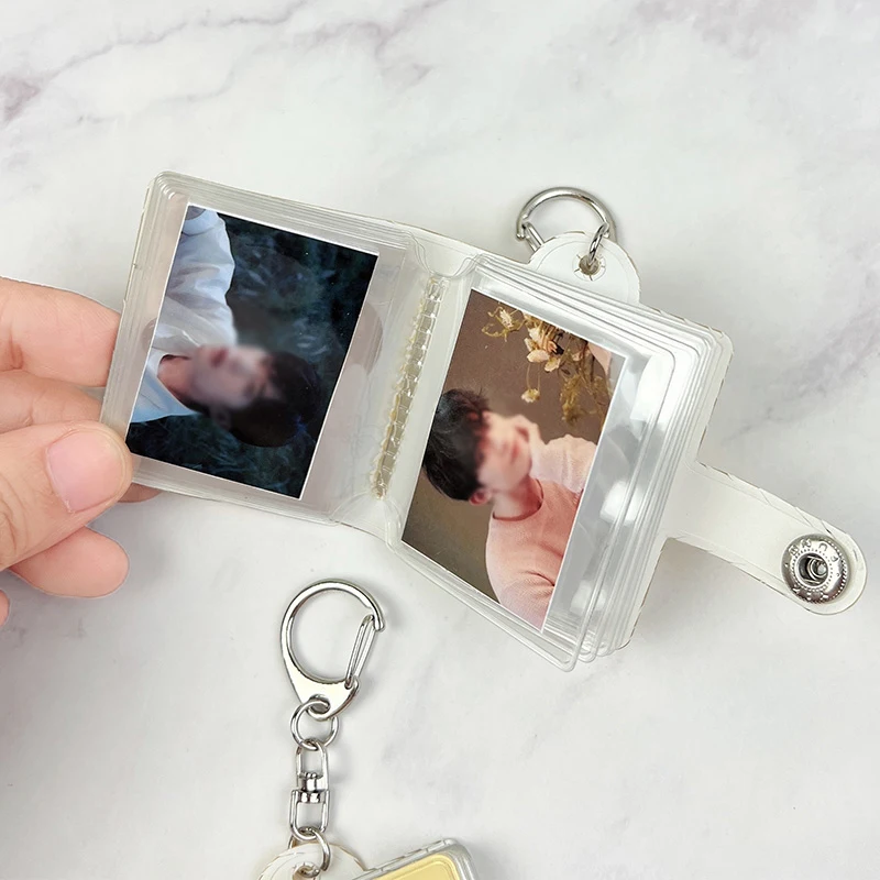 1/2inch Photo Album ID Book Cartoon Cute Mini Keychain Printed PVC Storage Albums Photo Holder Card Holder Home Decoration