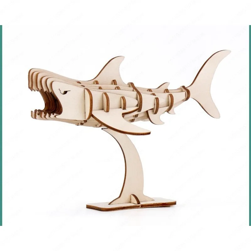 

Wooden 3D three-dimensional model engraving puzzle simple handmade creative DIY send girlfriend