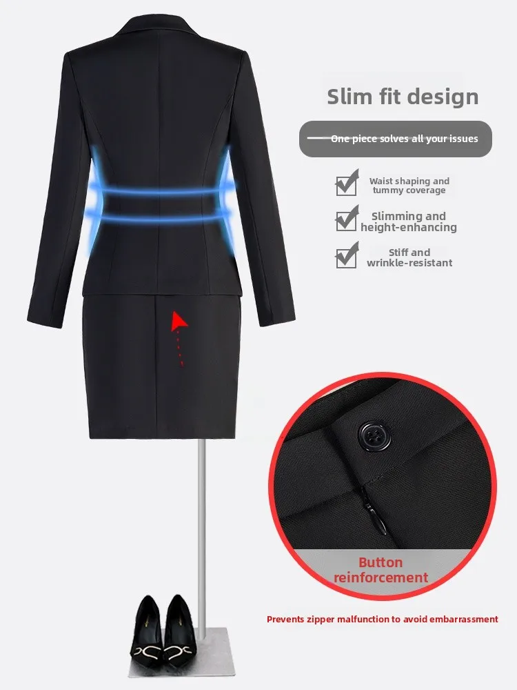 

Bla Profional Suit Set for Women Interview Wardrobe Workwear Ele Outerwear Commute Sle Polyester Material